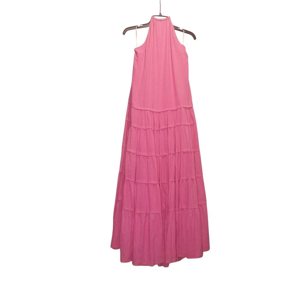 Free People x Free-est M Maxi Dress Somewhere Sunny Halter Tier Open Back Flowy
